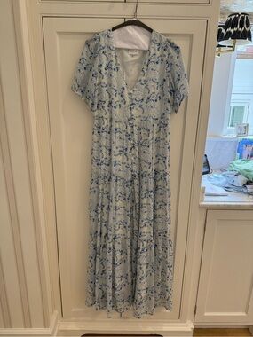 Sugarlips Blue and White Floral Maxi Dress